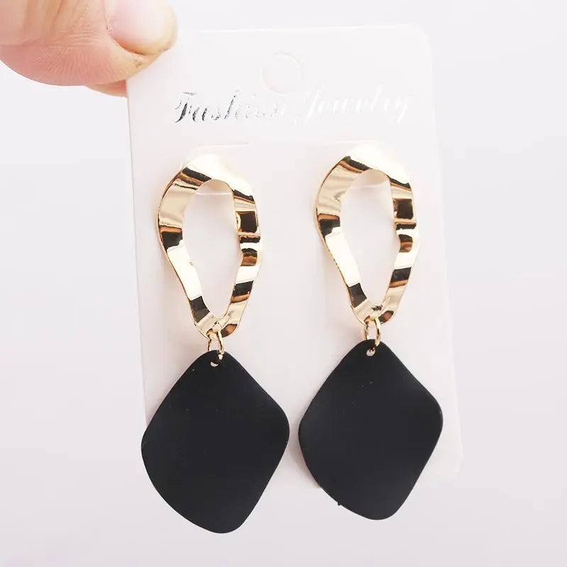 Retro Vintage Multicolor Geometric Dangle Earrings - Bohemian Statement Drop Earrings