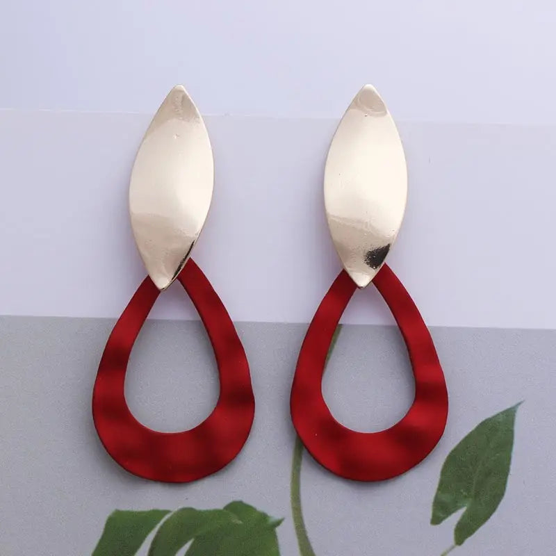 Retro Vintage Multicolor Geometric Dangle Earrings - Bohemian Statement Drop Earrings