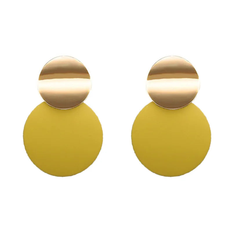 Smooth Round Drop Earrings