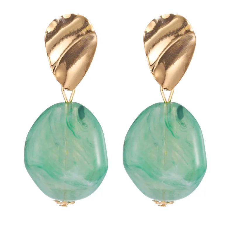 Smooth Round Drop Earrings