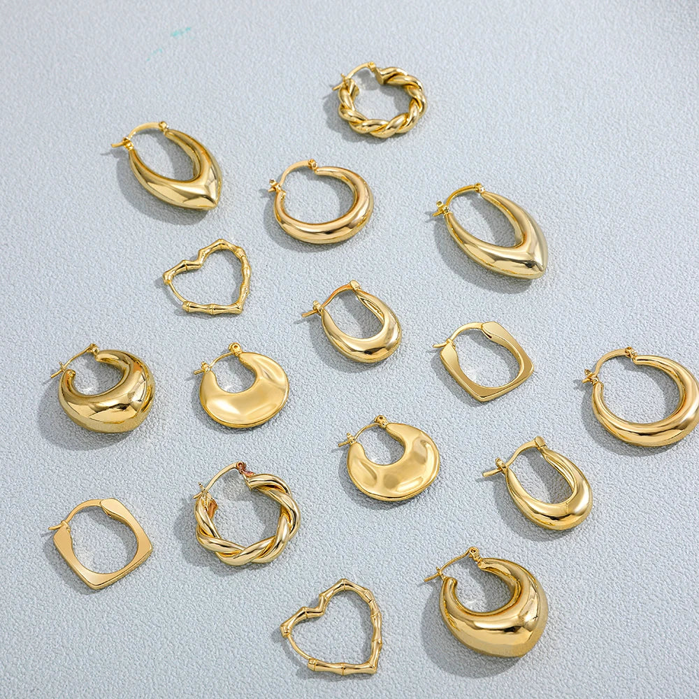 Gold Twisted Hoop Earrings
