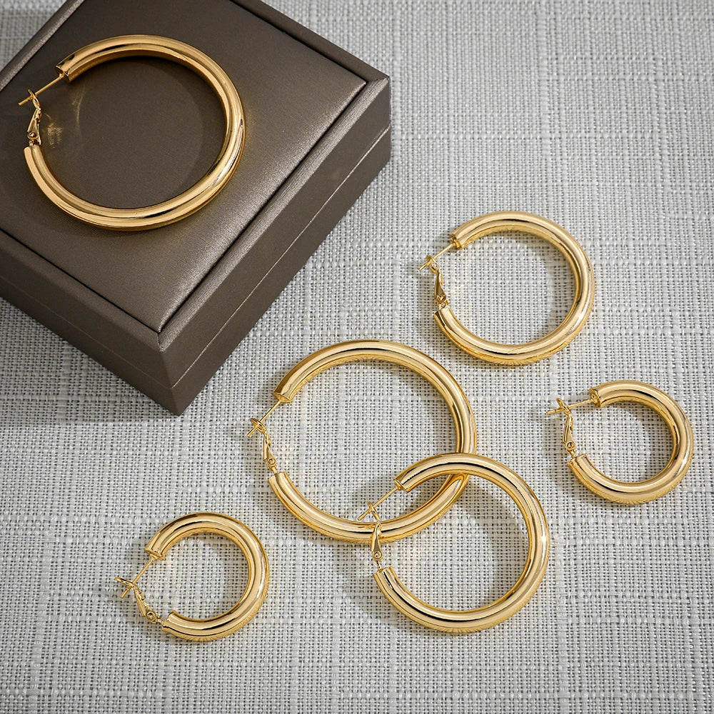 Gold Twisted Hoop Earrings