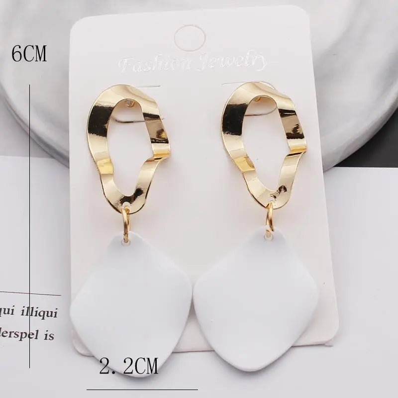 Retro Vintage Multicolor Geometric Dangle Earrings - Bohemian Statement Drop Earrings