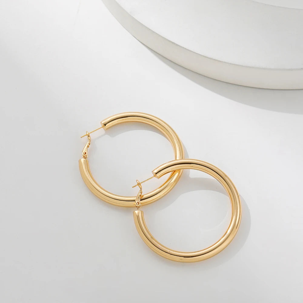 Gold Twisted Hoop Earrings