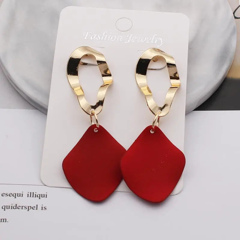 Retro Vintage Multicolor Geometric Dangle Earrings - Bohemian Statement Drop Earrings