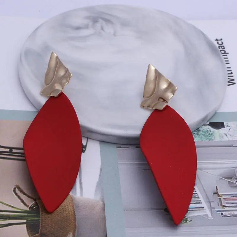 Retro Vintage Multicolor Geometric Dangle Earrings - Bohemian Statement Drop Earrings