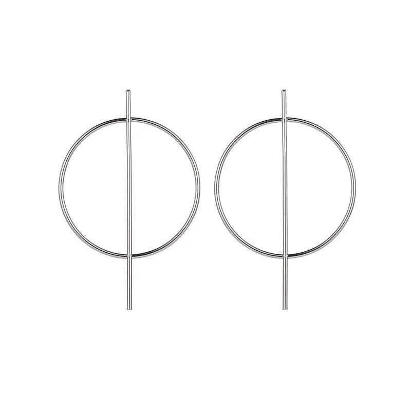 Multi-Shaped Round and Irregular Hollow Pin Earrings