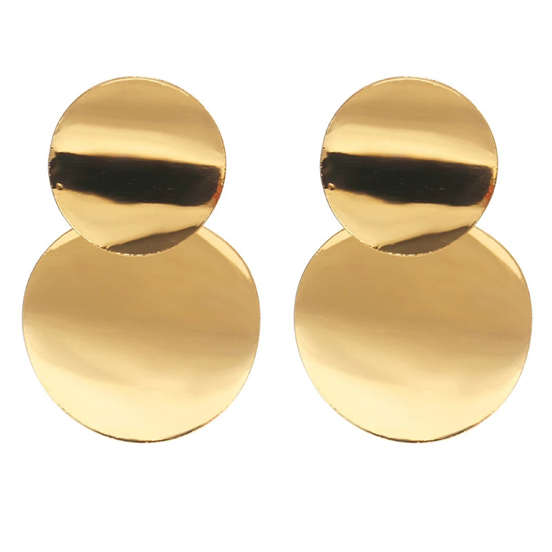 Smooth Round Drop Earrings