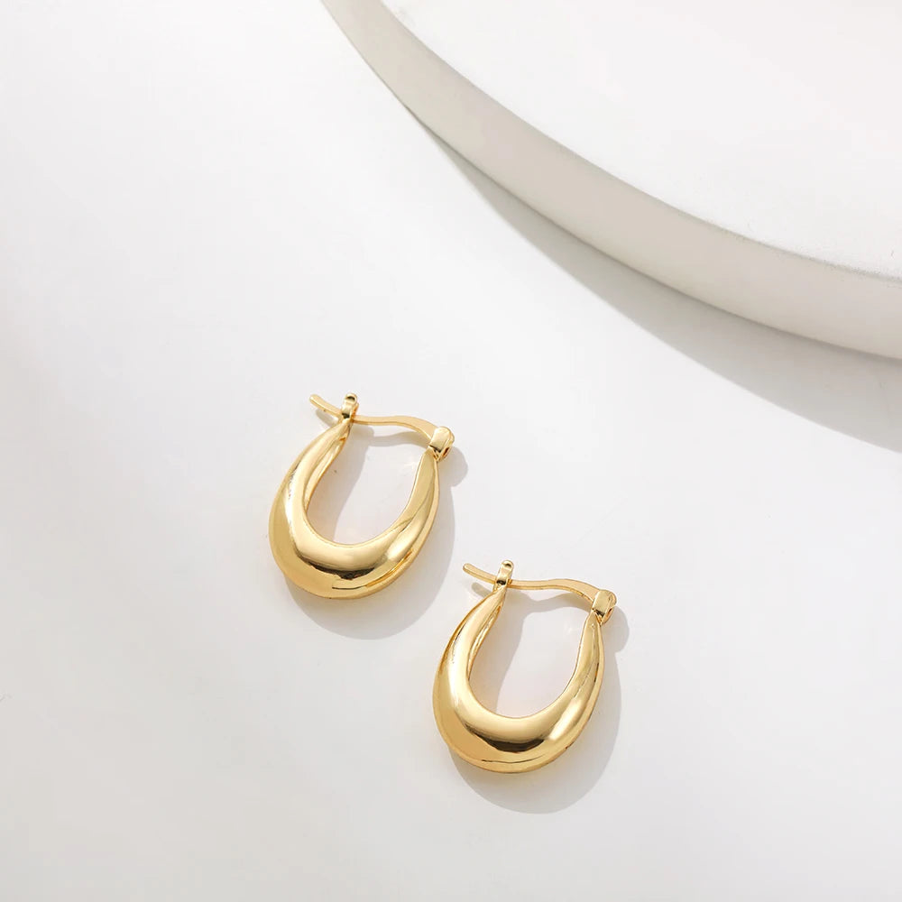 Gold Twisted Hoop Earrings