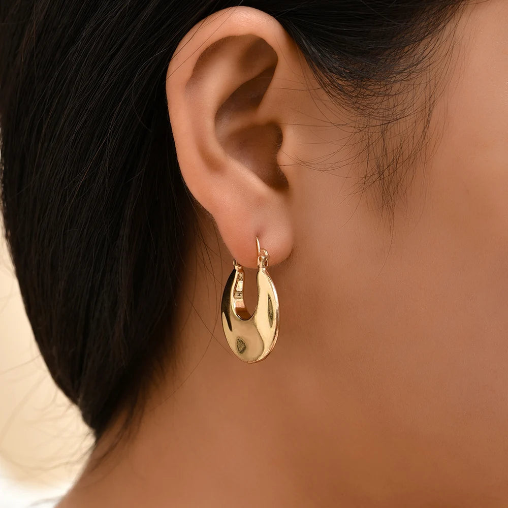 Gold Twisted Hoop Earrings