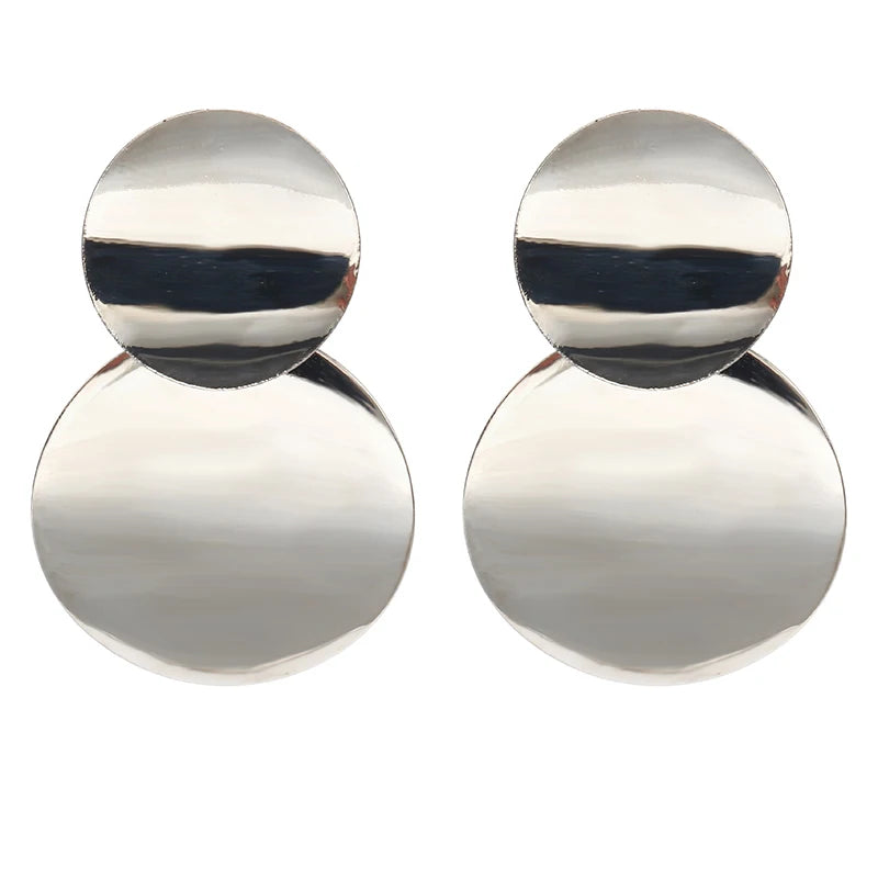Smooth Round Drop Earrings
