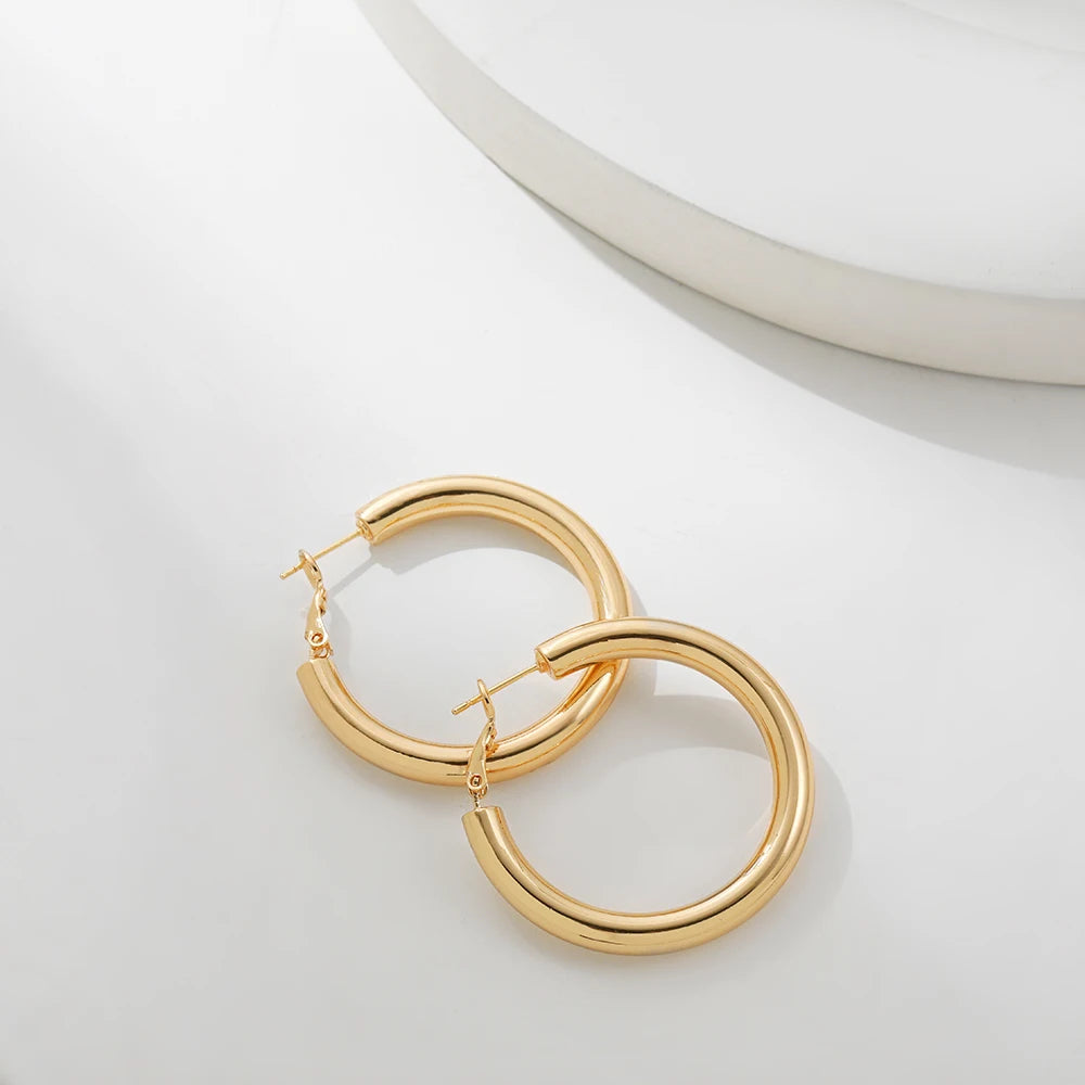 Gold Twisted Hoop Earrings