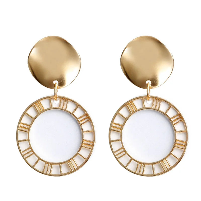 Smooth Round Drop Earrings