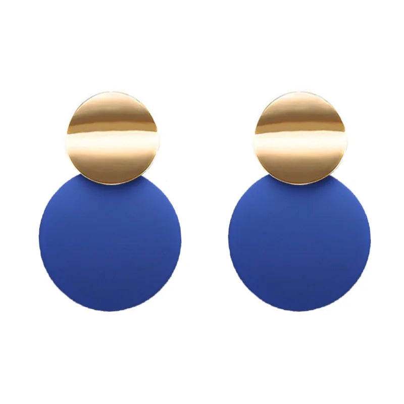 Smooth Round Drop Earrings