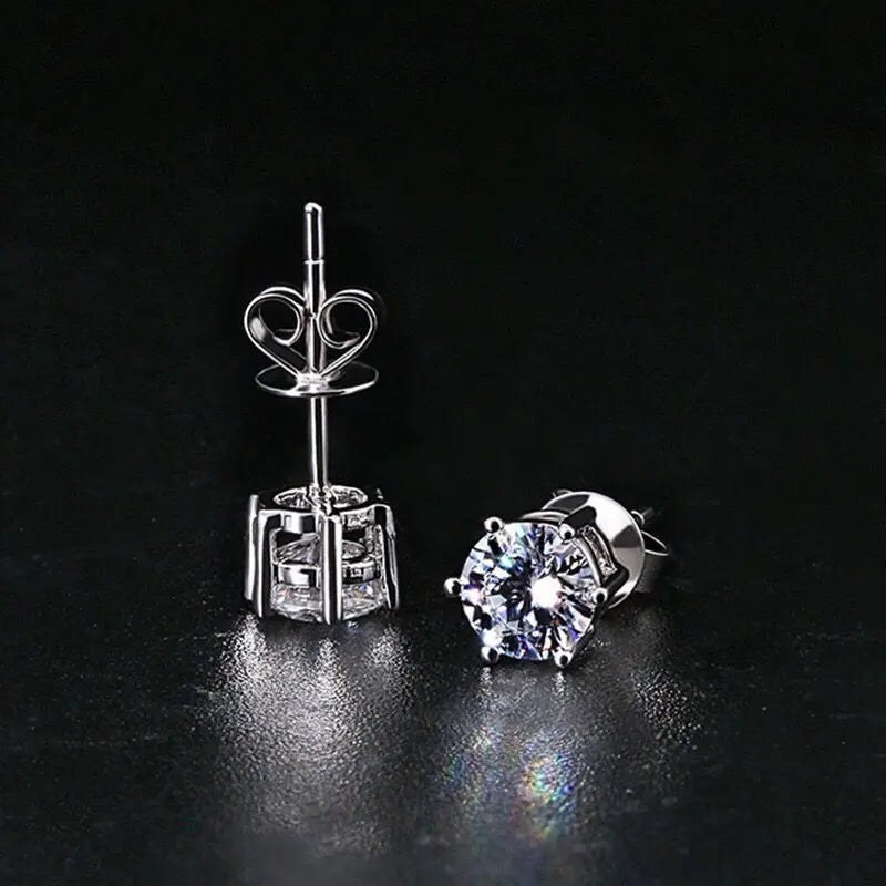 Classic 6-Prong Moissanite Stud Earrings