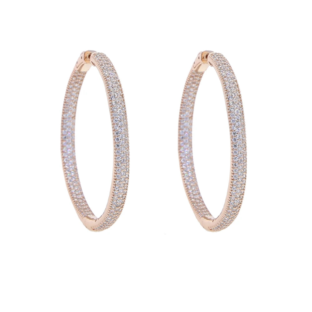 Iced Out Hoop Earrings – 25mm/50mm Full CZ Coverage