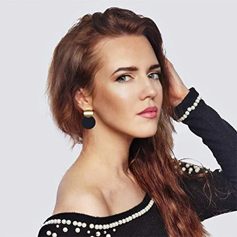 Smooth Round Drop Earrings