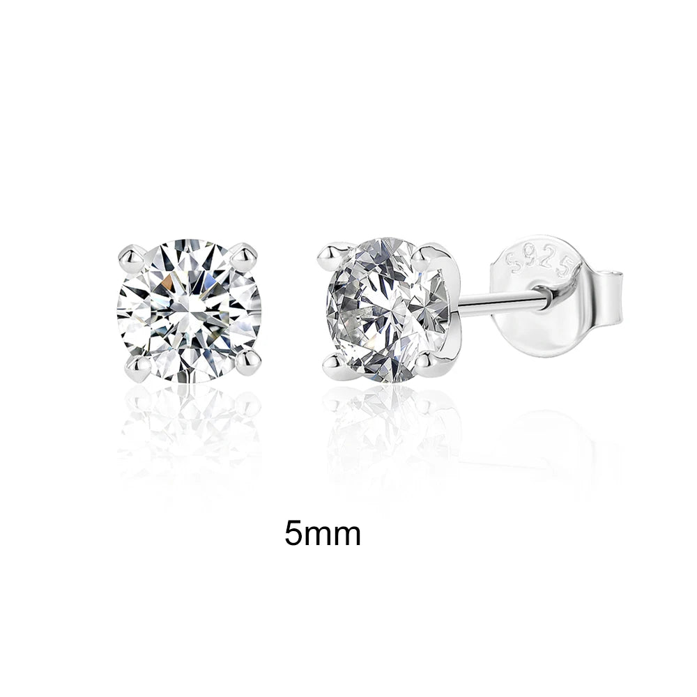 Geometric D-Color Moissanite Stud Earrings