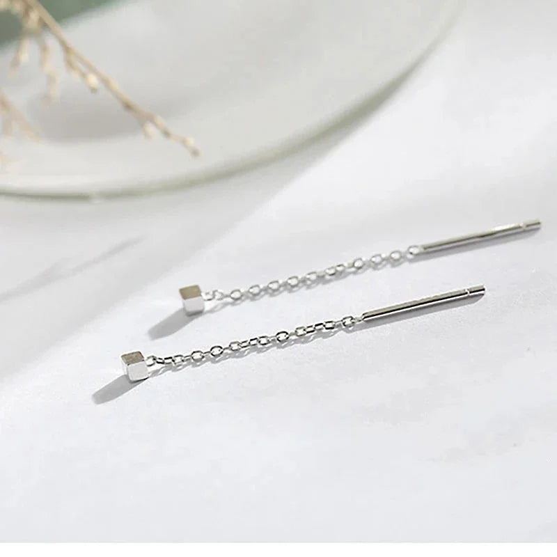 Multicolor Geometric Drop Earrings – Crystal & Copper
