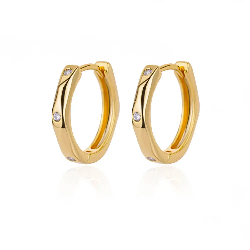 Golden/Silvery Multi-Shaped Hoop Earrings