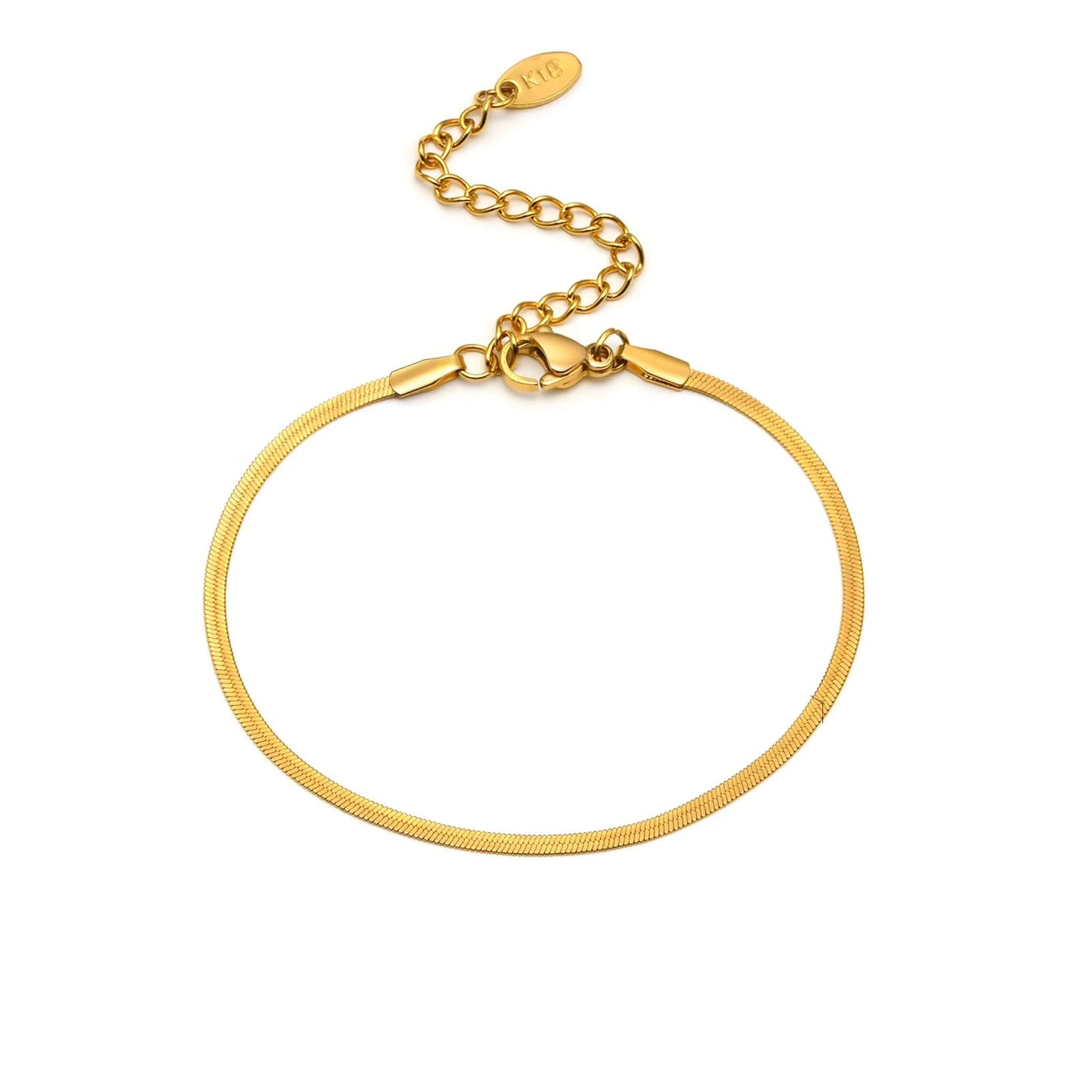 Thin Link Stainless Steel 18K Gold Plated Bracelet