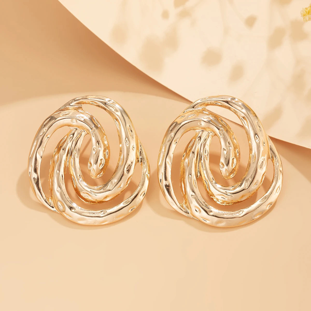 Gold Spiral Stud Earrings