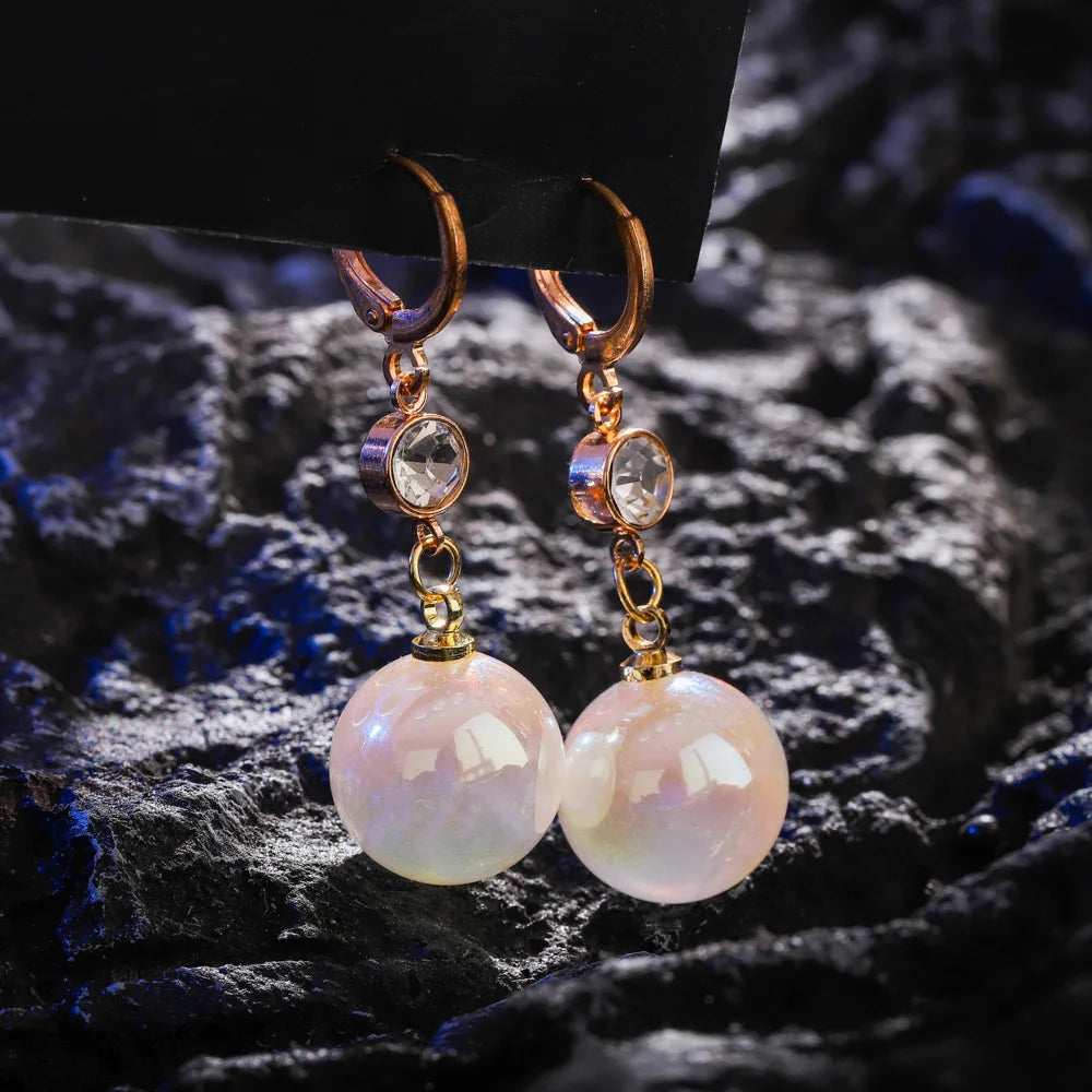 Bohemian Pearl & Rhinestone Stud Earrings