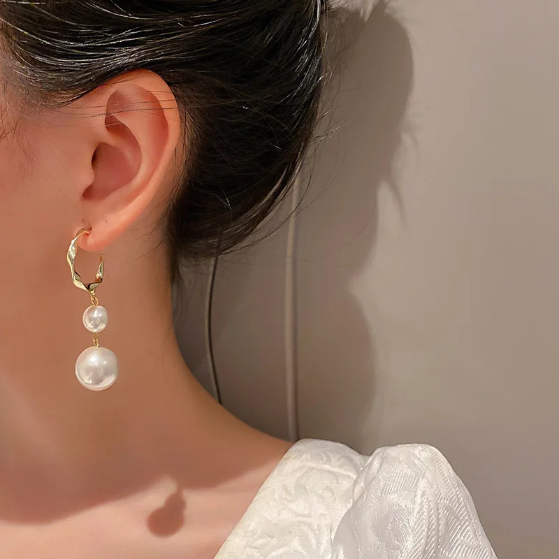 Bohemian Pearl & Rhinestone Stud Earrings