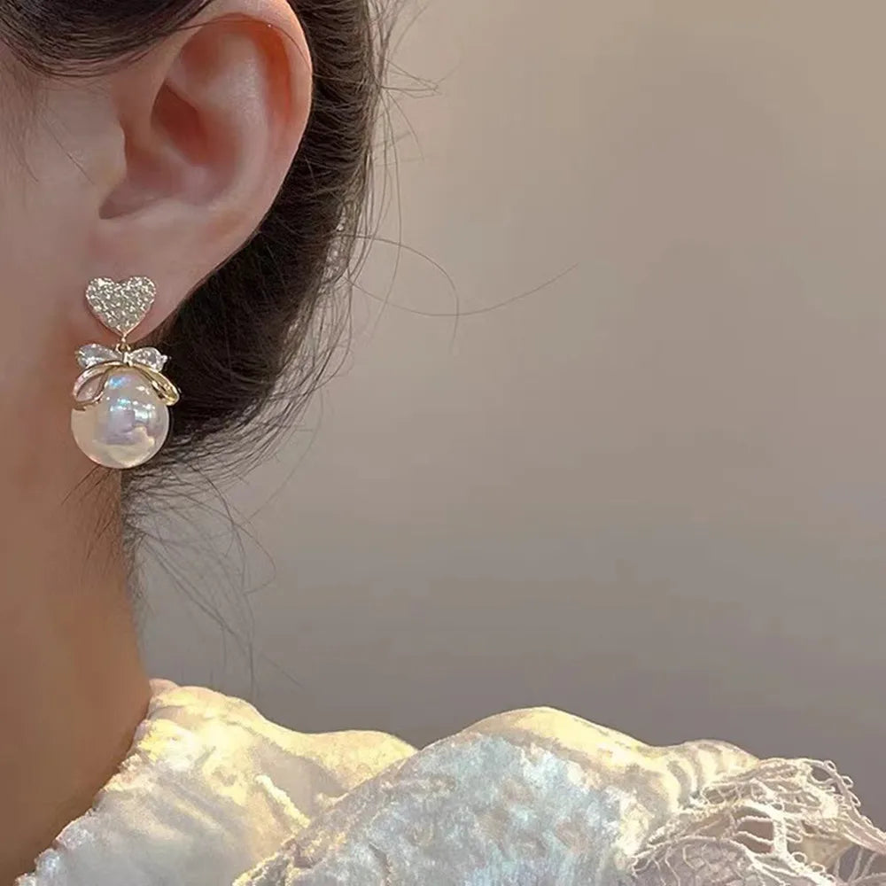 Bohemian Pearl & Rhinestone Stud Earrings