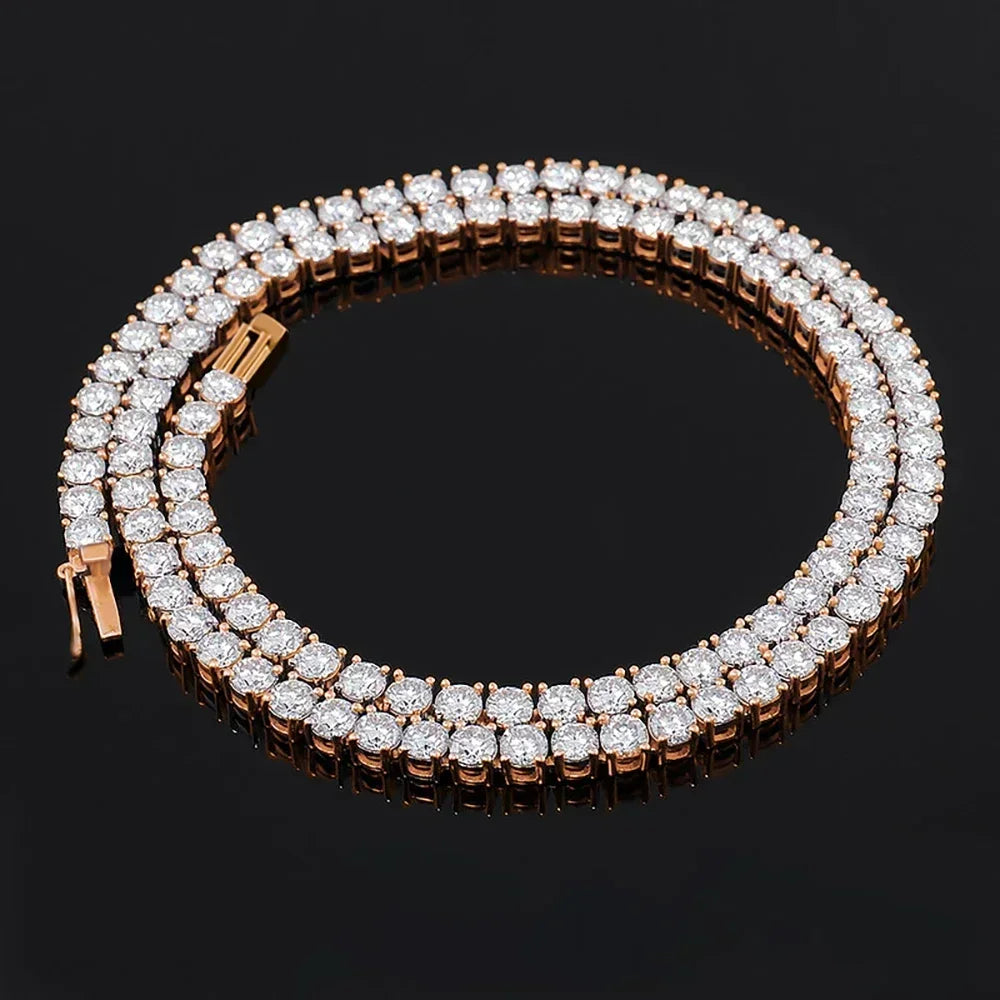 D-VVS1 Moissanite Tennis Necklace – 925 Sterling Silver (Stone Size 3mm-6.5mm)