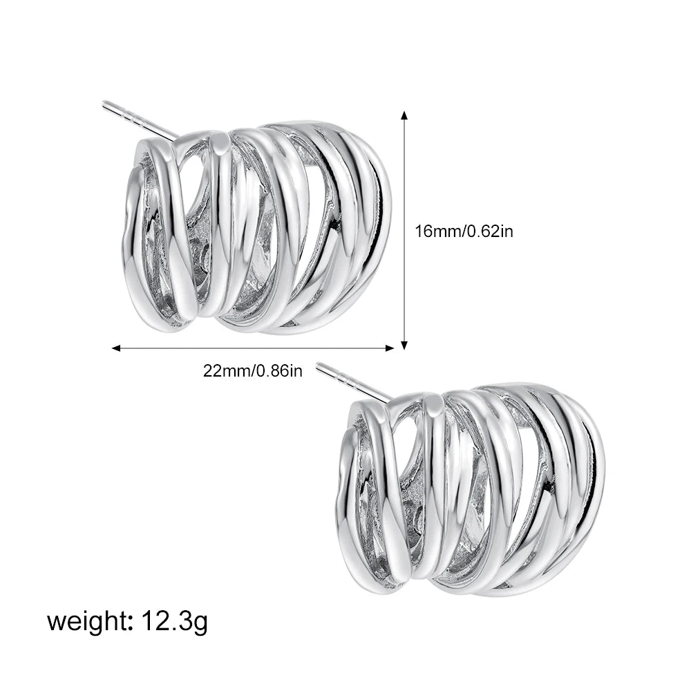 Retro Twist C-Hoop Earrings