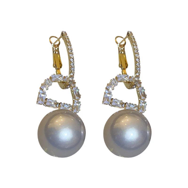 Bohemian Pearl & Rhinestone Stud Earrings