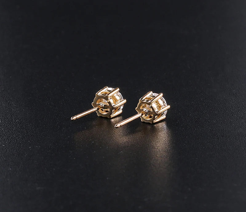 18K Gold Plated / 925 Sterling Silver Moissanite Stud Earrings