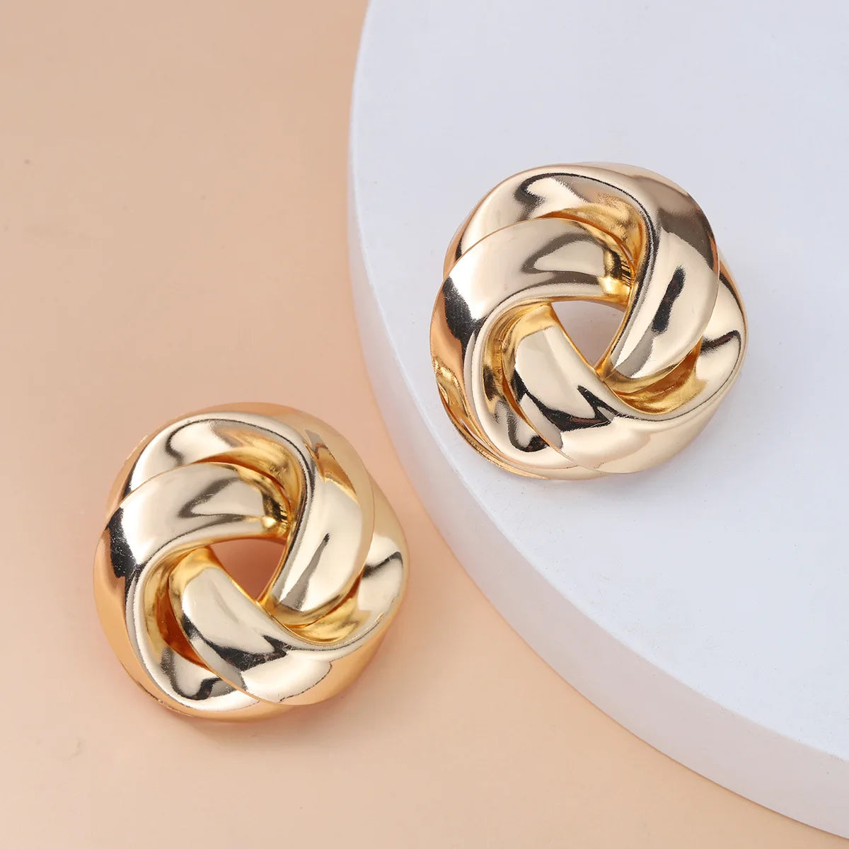 Gold Spiral Whirlpool Earrings