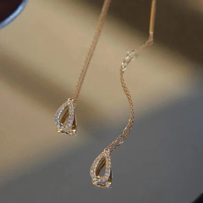 Multicolor Geometric Drop Earrings – Crystal & Copper