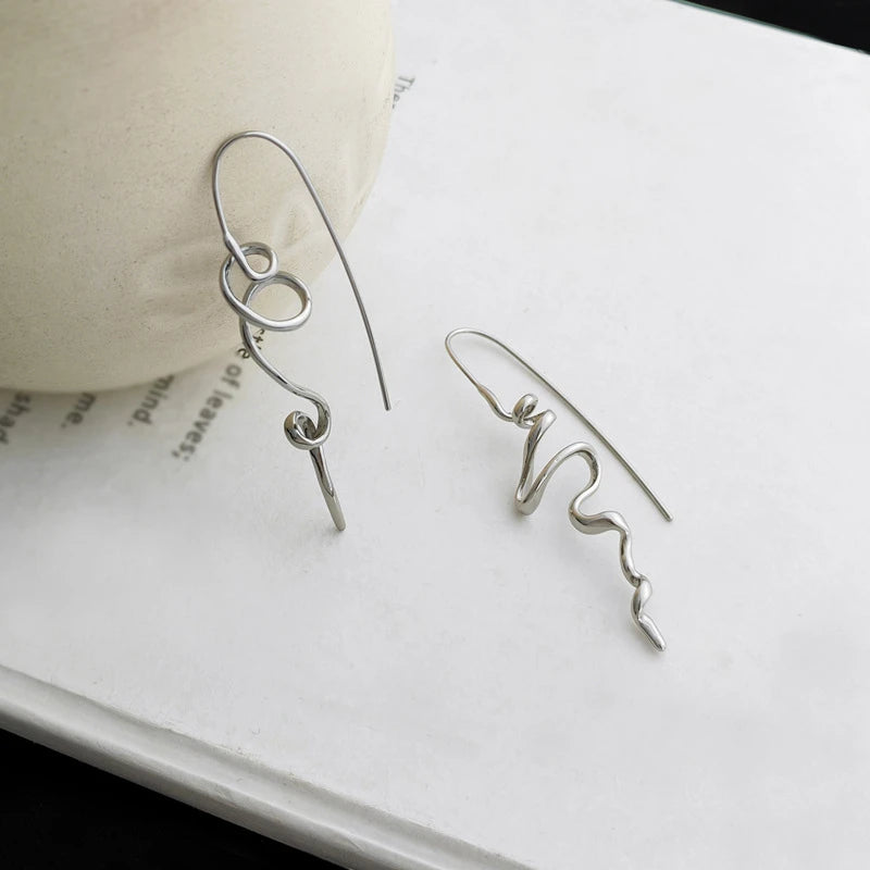 Abstract Whirly Three-Dimensional Stud Earrings
