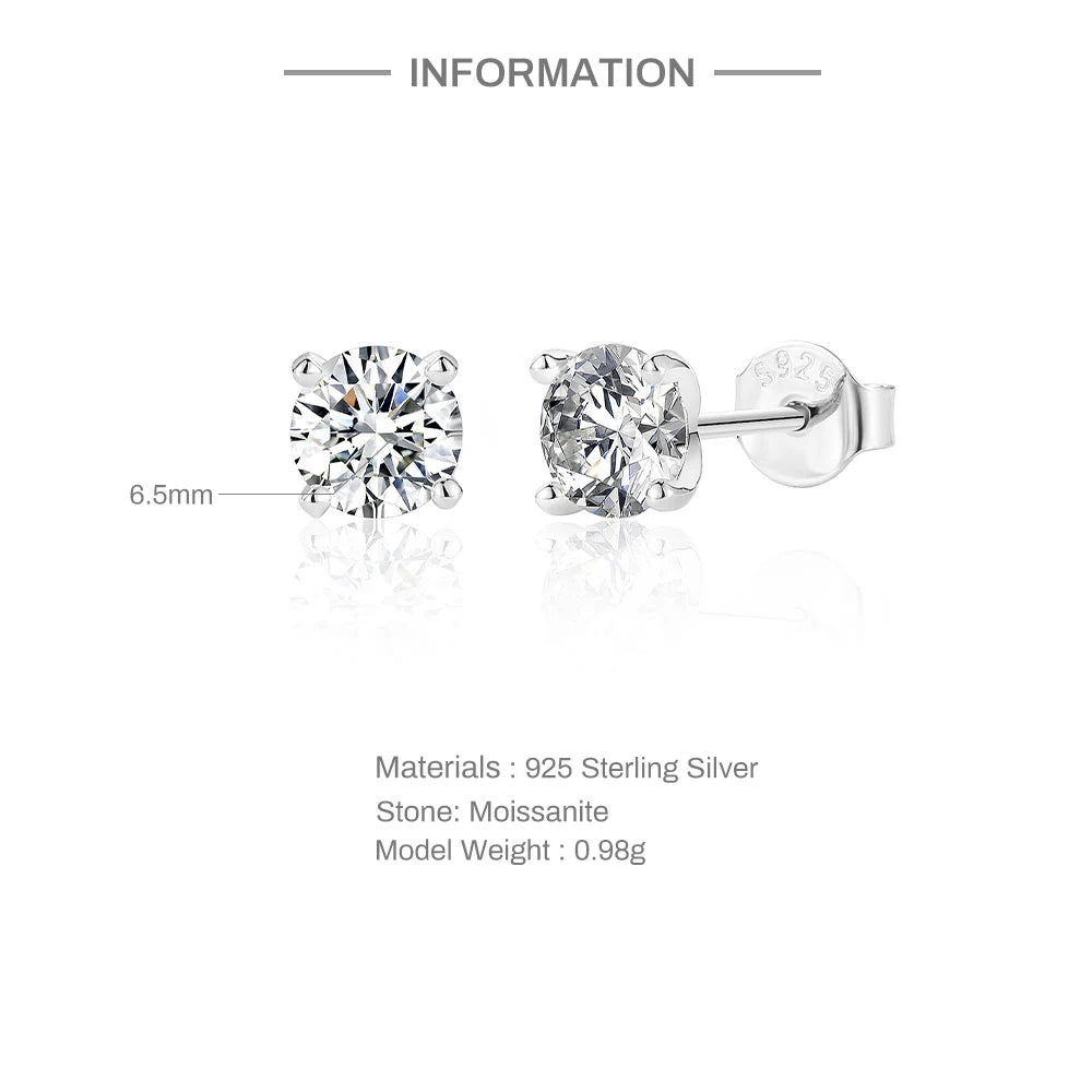 Geometric D-Color Moissanite Stud Earrings