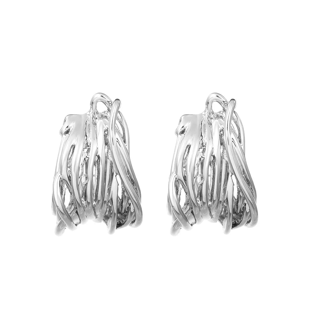 Retro Twist C-Hoop Earrings