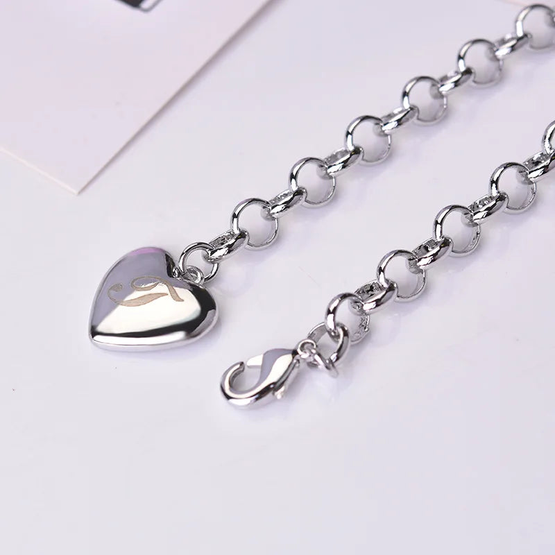 925 Sterling Silver Letter Charm Bracelet