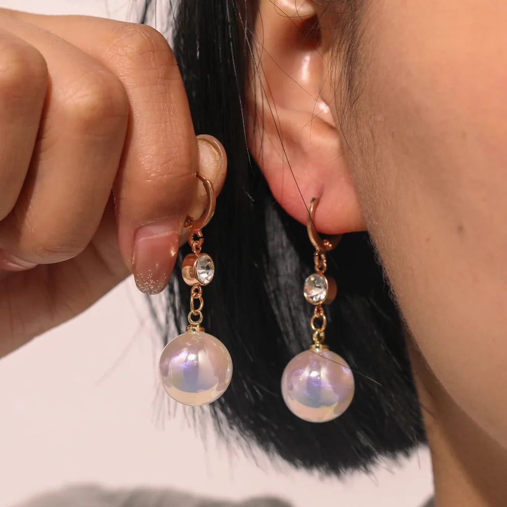 Bohemian Pearl & Rhinestone Stud Earrings