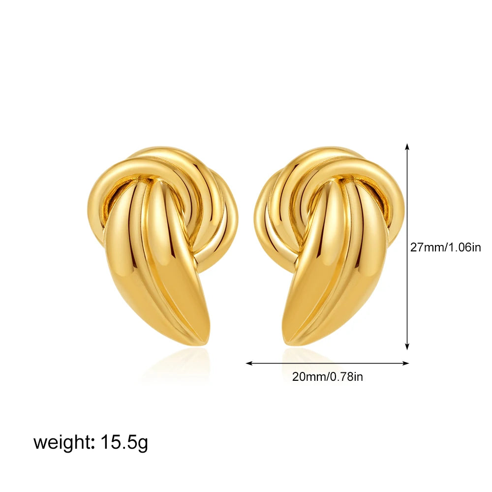 Retro Twist C-Hoop Earrings