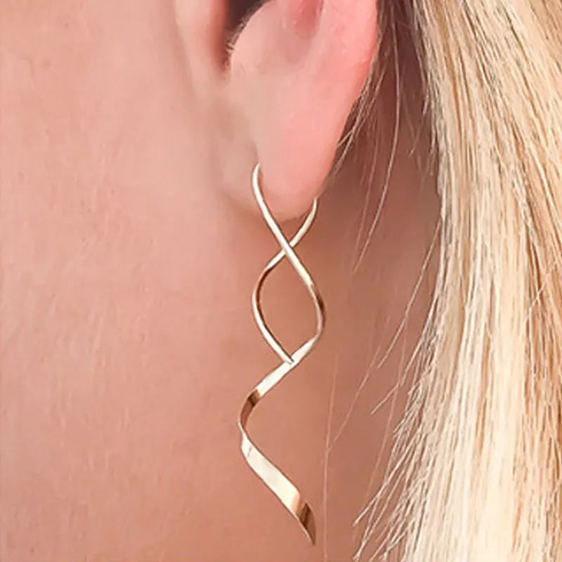 Twisted Drop Earrings – Silver/Gold/Rose Gold