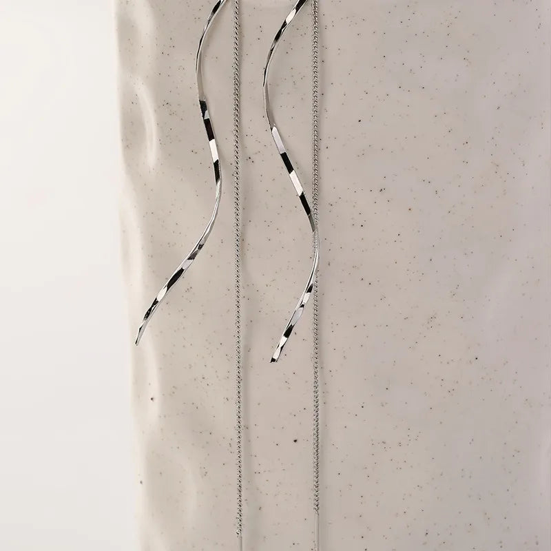 Long Tassel Drop Earrings – Gold/Silver