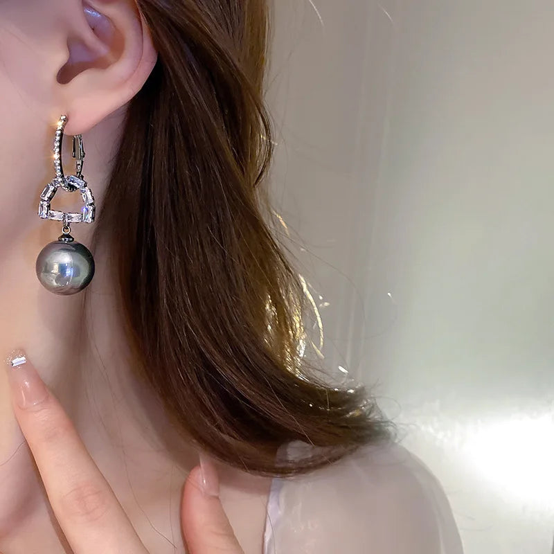 Bohemian Pearl & Rhinestone Stud Earrings