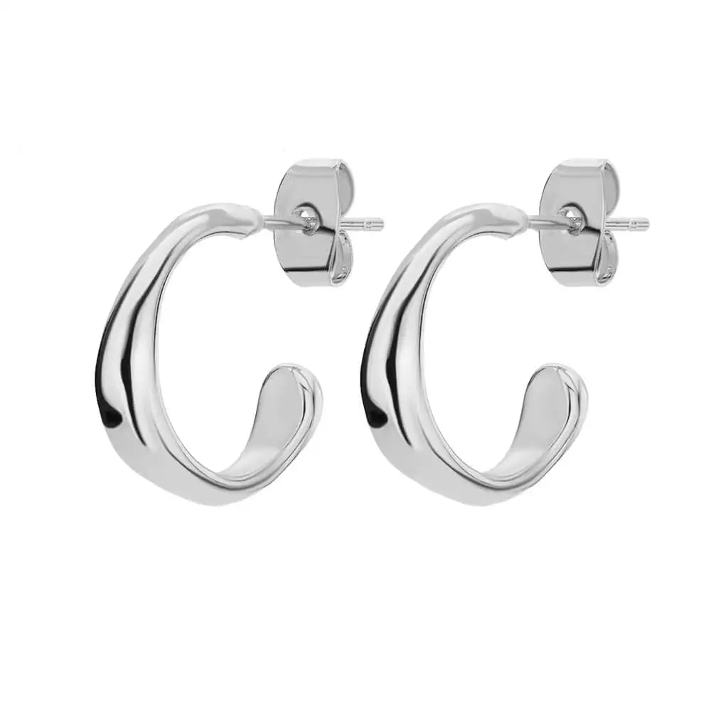 Golden/Silvery Multi-Shaped Hoop Earrings