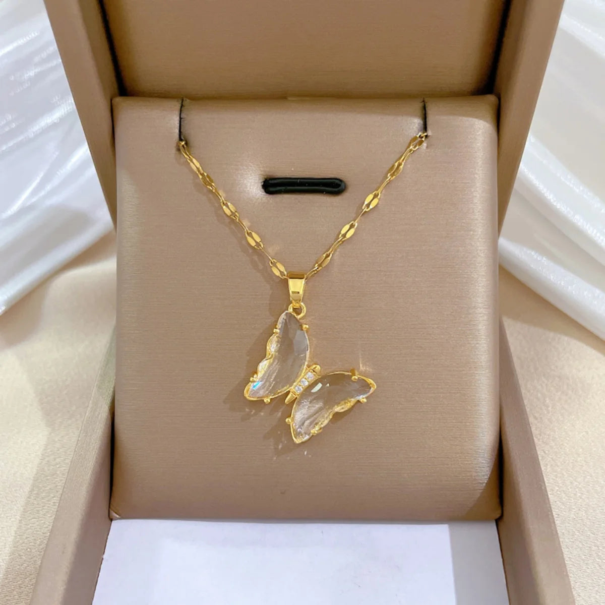 Butterfly Pendant Necklace – Gold-Plated SS