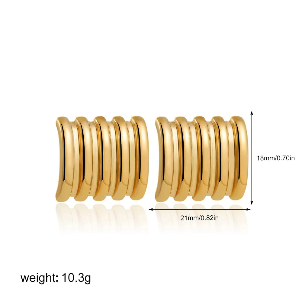 Retro Twist C-Hoop Earrings