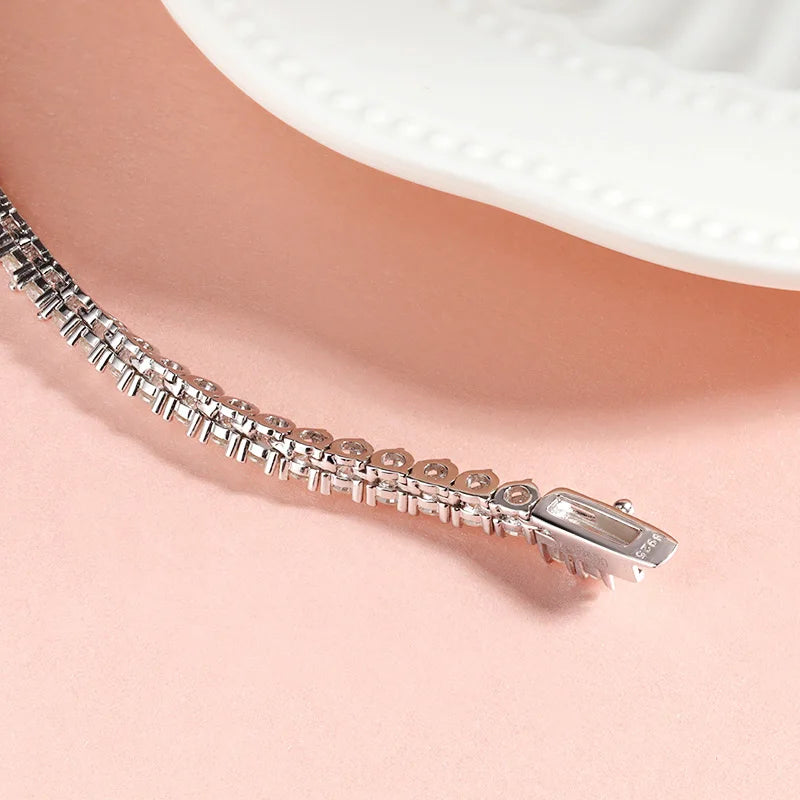 D-VVS1 Moissanite Tennis Necklace – 925 Sterling Silver