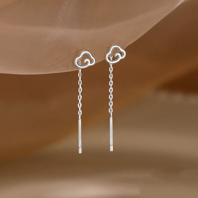 Bohemian Tassel Drop Earrings – Heart, Rose & Clover Charms