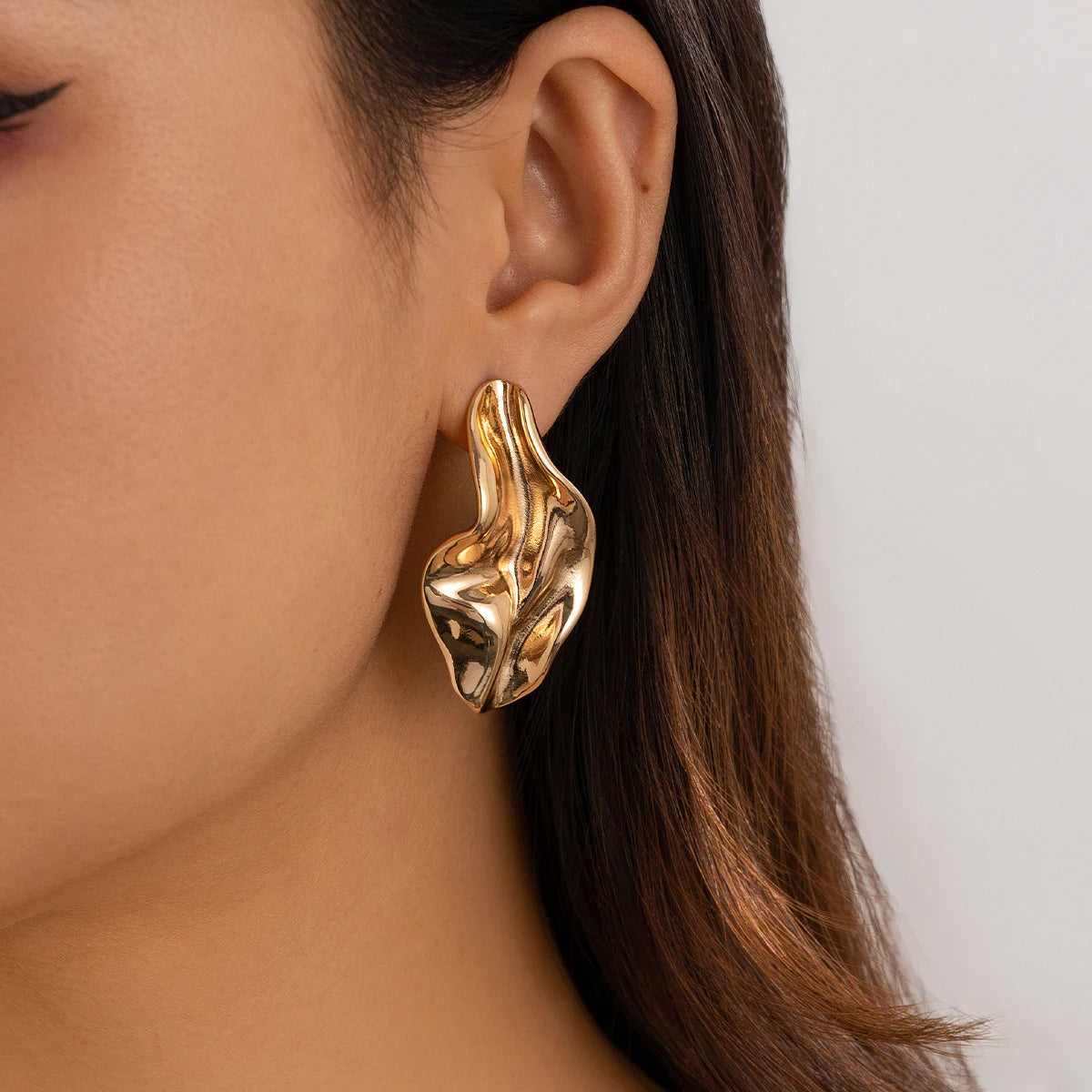 Eccentric Metal Silver/Gold Plated Stud Earrings